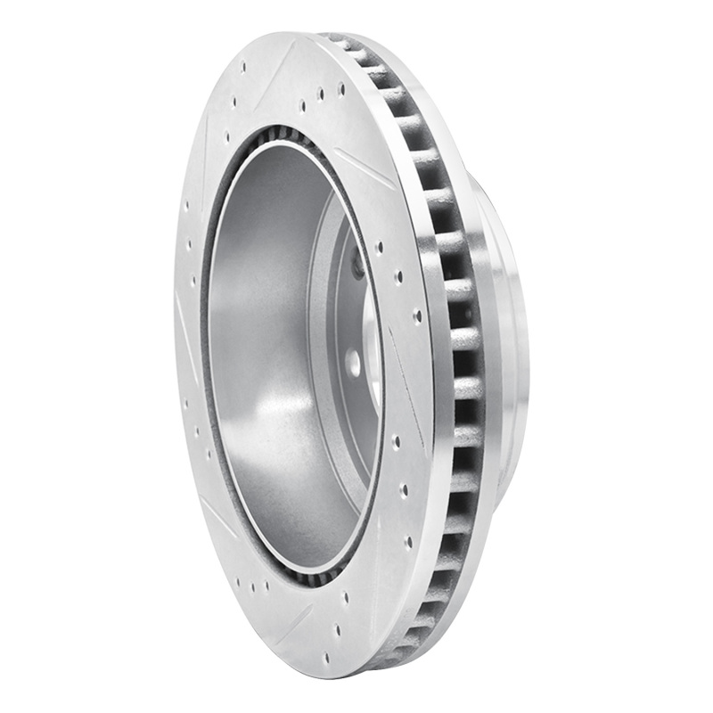 Ford E-350 Super Duty Brake Rotor (1) - Rear Right - R1 Concepts - Drilled & Slotted - Silver - `08-`25